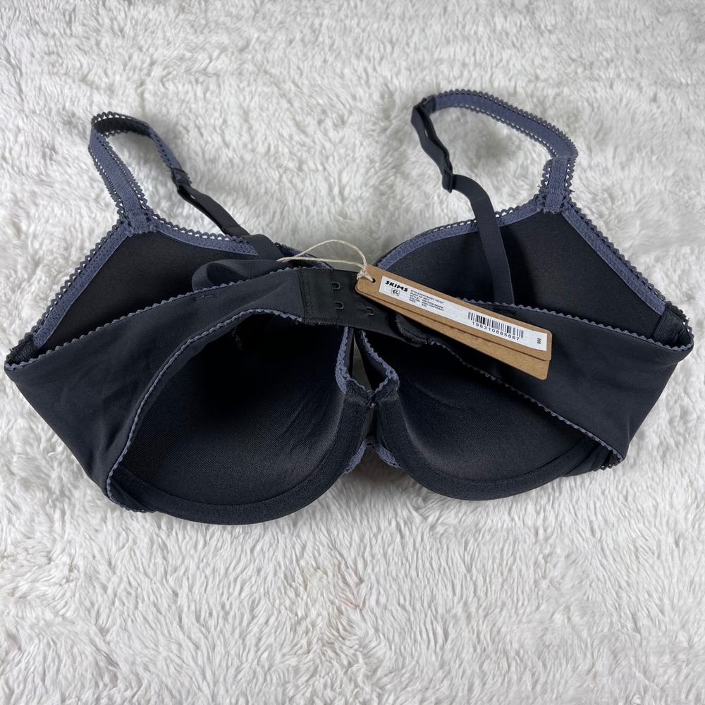 SKIMS Women's Fits Everybody Picot Push Up Bra Ash Contrast 34C‎ NWT - Picture 4 of 8